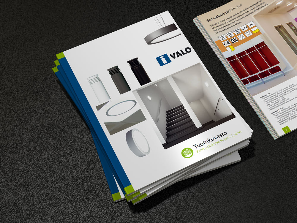 Tuotekatalogin taitto: I-Valo Oy